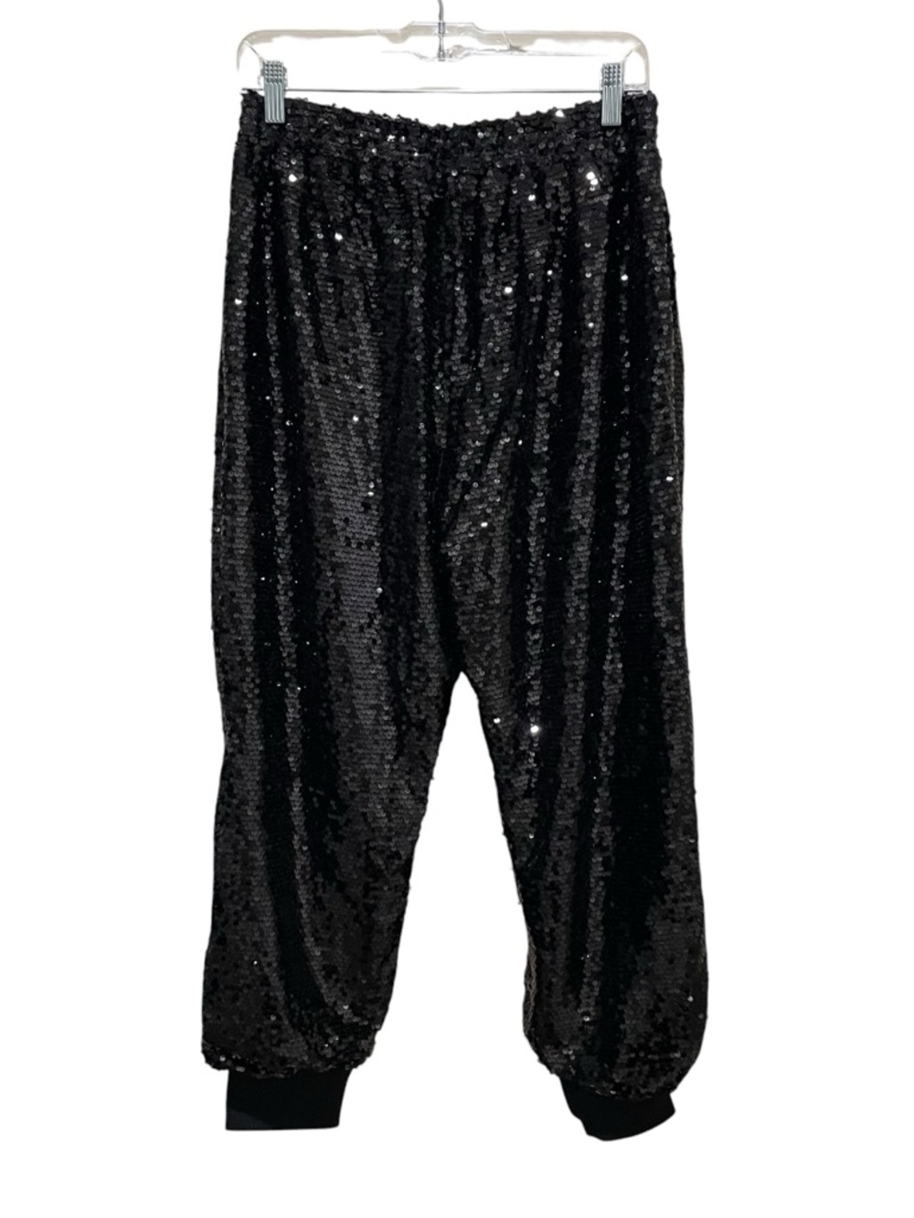SSYS Mariah Sequin Jogger Pants Black Women Size Large Party Sparkle Lounge - Picture 7 of 7